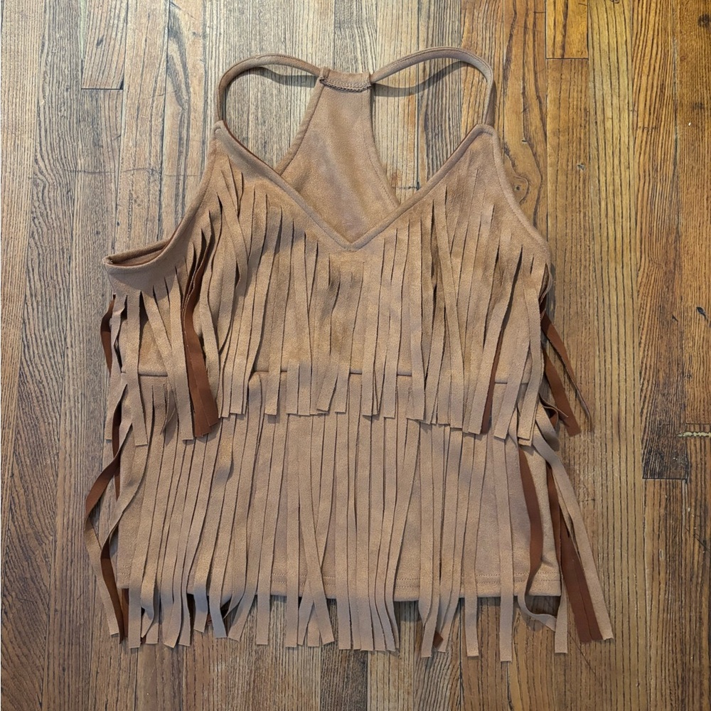 Fringe Halter Top - Tan New (without tags)